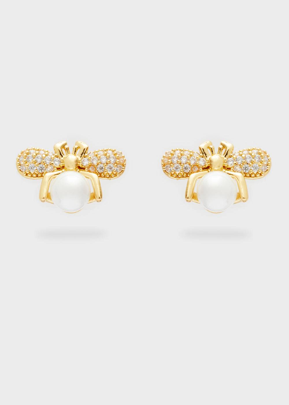 Nalí BEE EARRINGS W/ ZIRCONS AND PEARL
