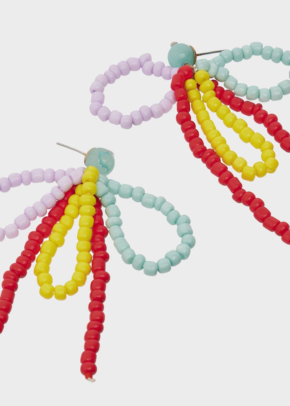 Nalí BETTA BOW EARRINGS W/ MULTICOLOR BEADS