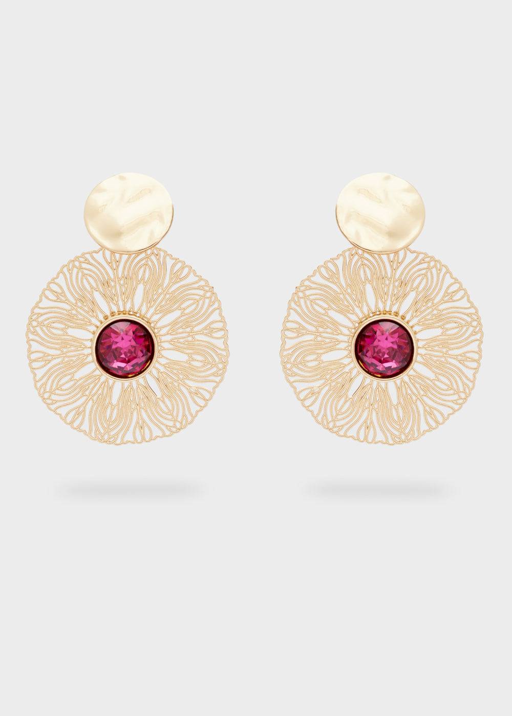 Nalí BLAKE ROUND EARRINGS W/ STONE + COLORS