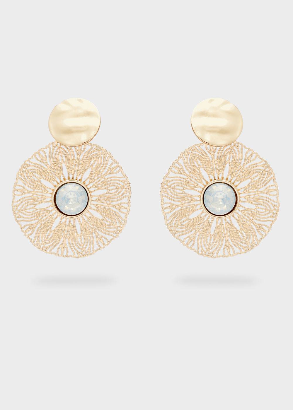 Nalí BLAKE ROUND EARRINGS W/ STONE + COLORS