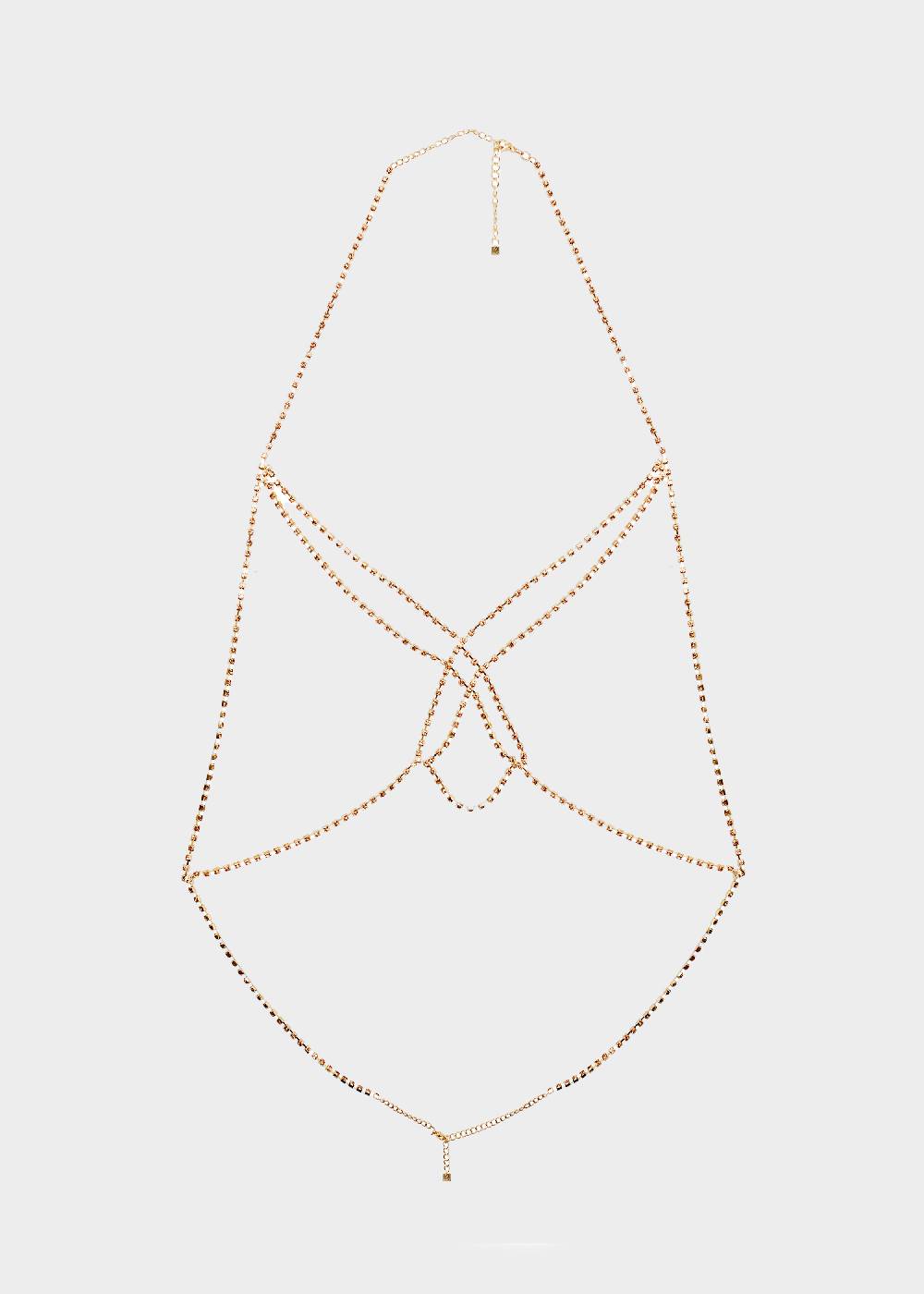 Nalí BODYCHAIN IN GOLD WITH CRYSTALS