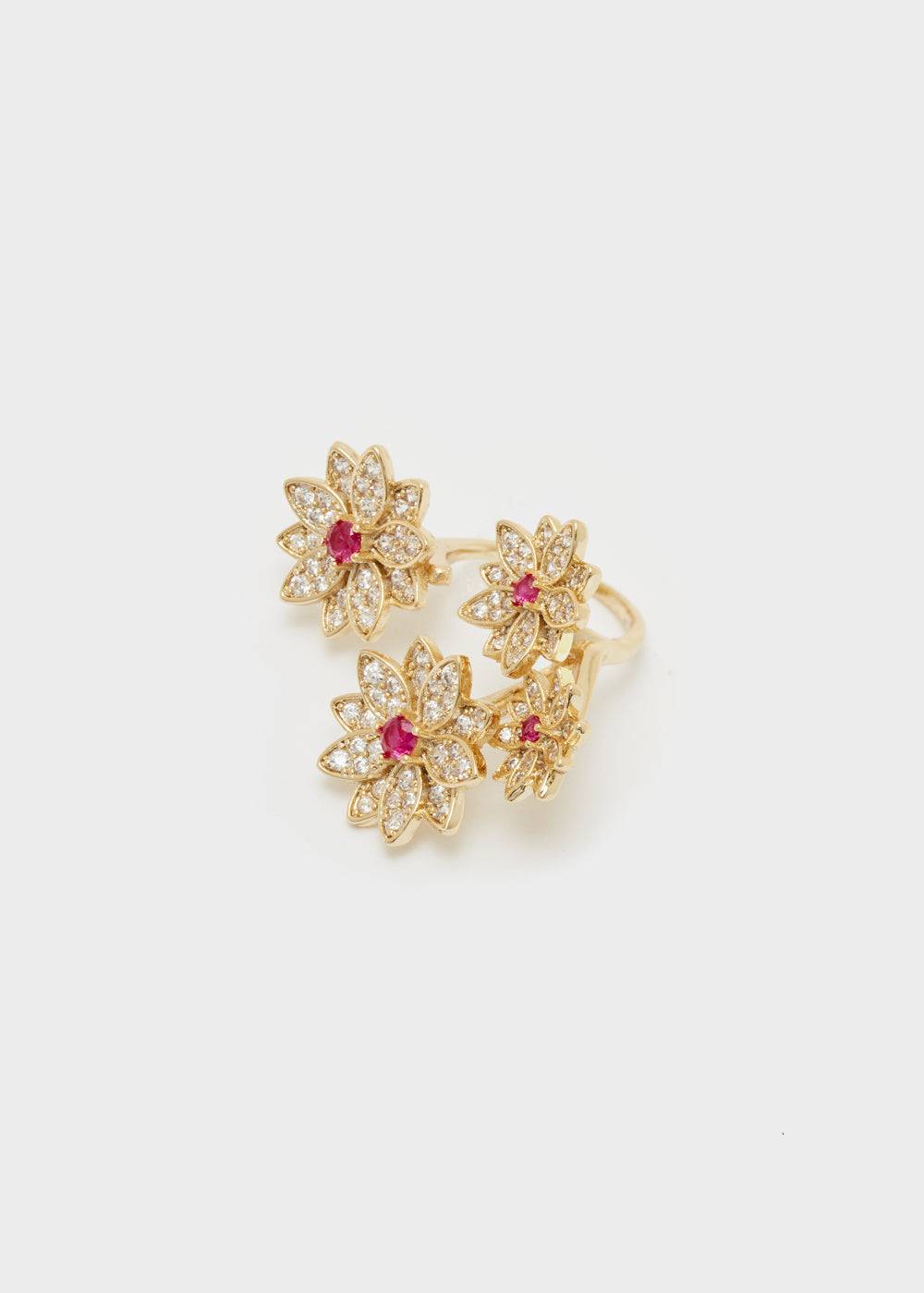 Nalí BOUQUET GOLD RING W/ STONES