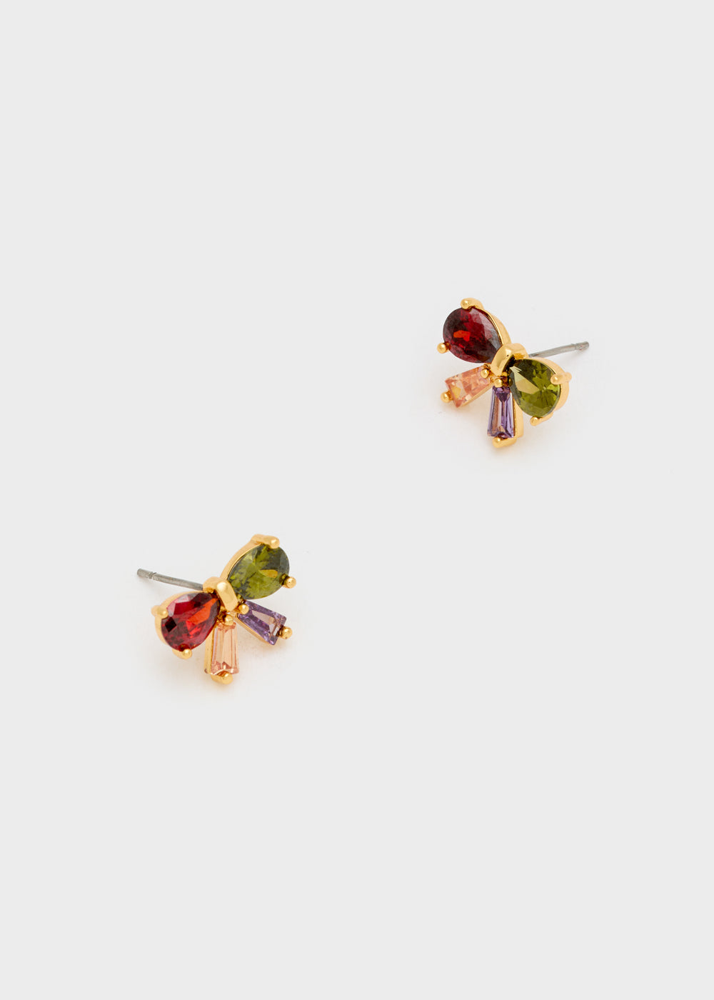 Nalí BOW LOBE EARRINGS ZIRCONS + COLORS