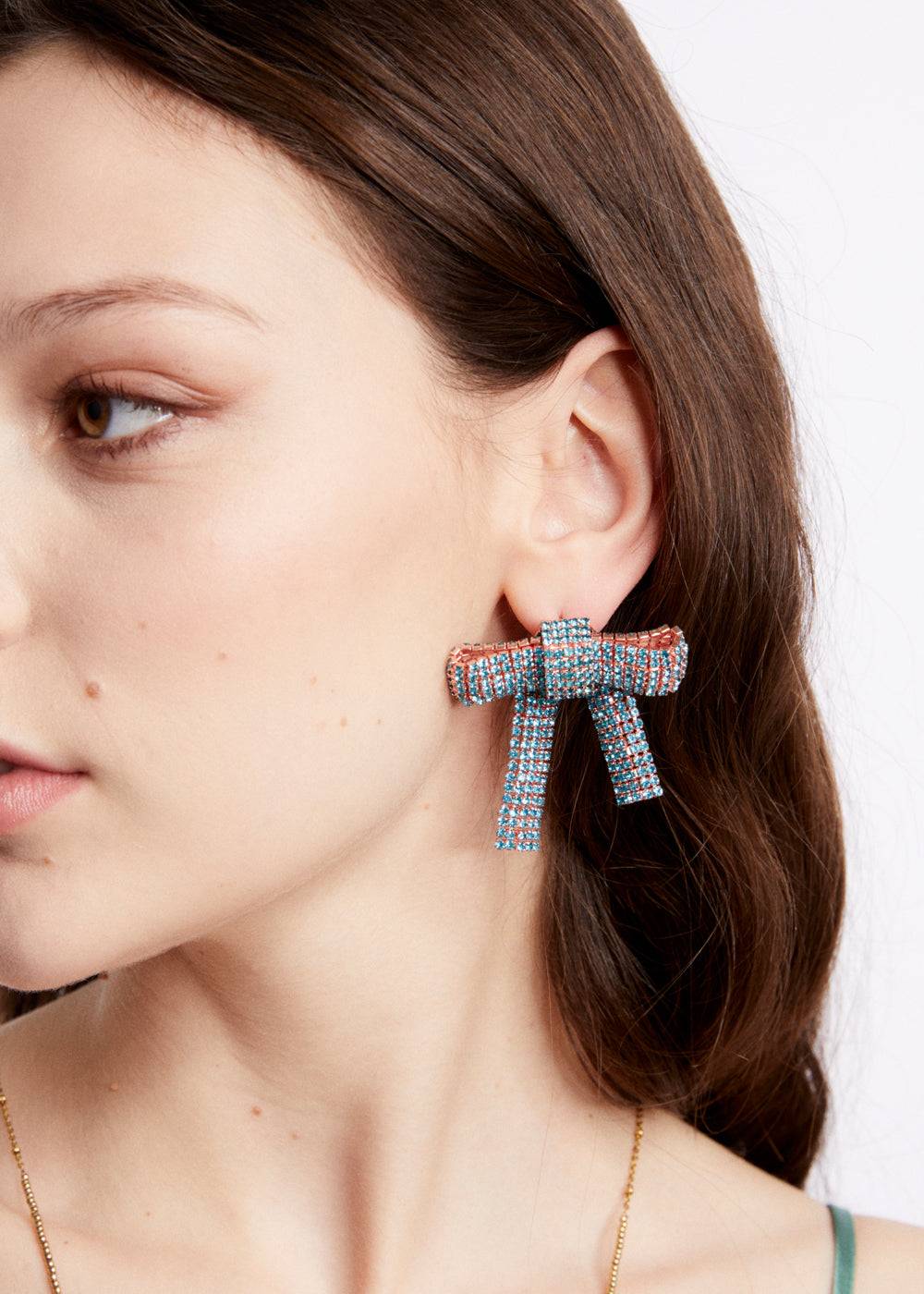 Nalí BOWS EARRINGS W STONES + COLORS