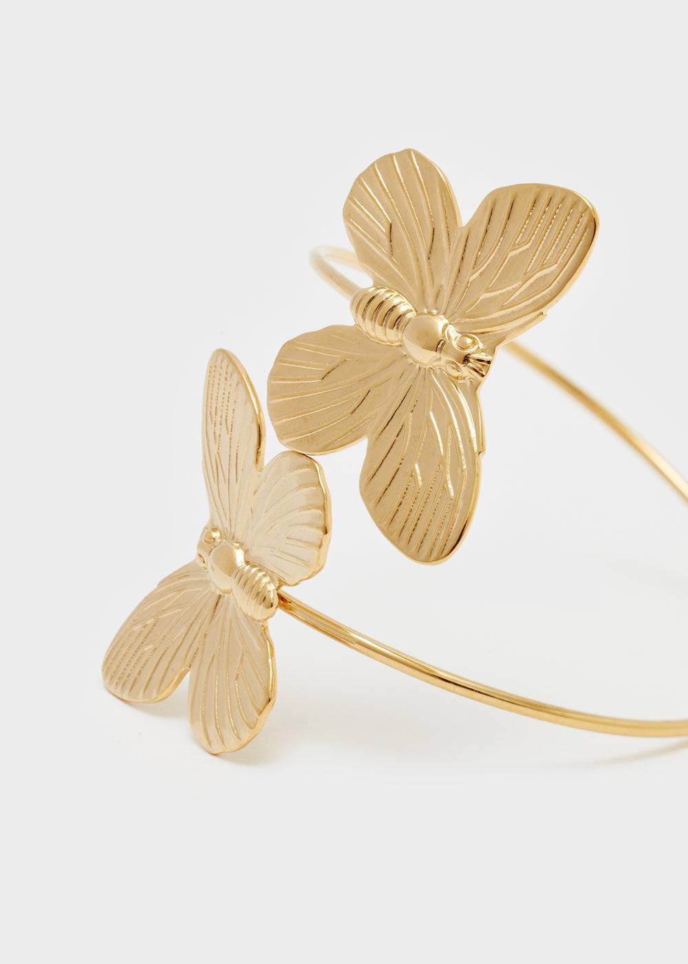 Nalí BRACELET W/ BUTTERFLIES S.STEEL GOLD
