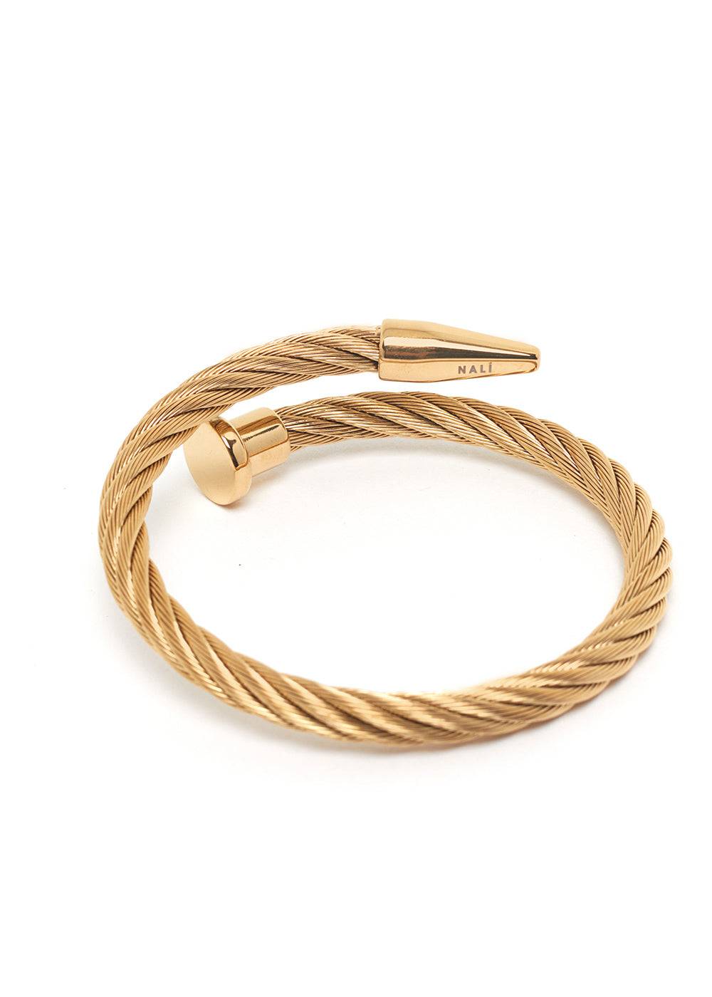 Nalí BRAIDED CUFF IN GOLD STAINLESS STEEL