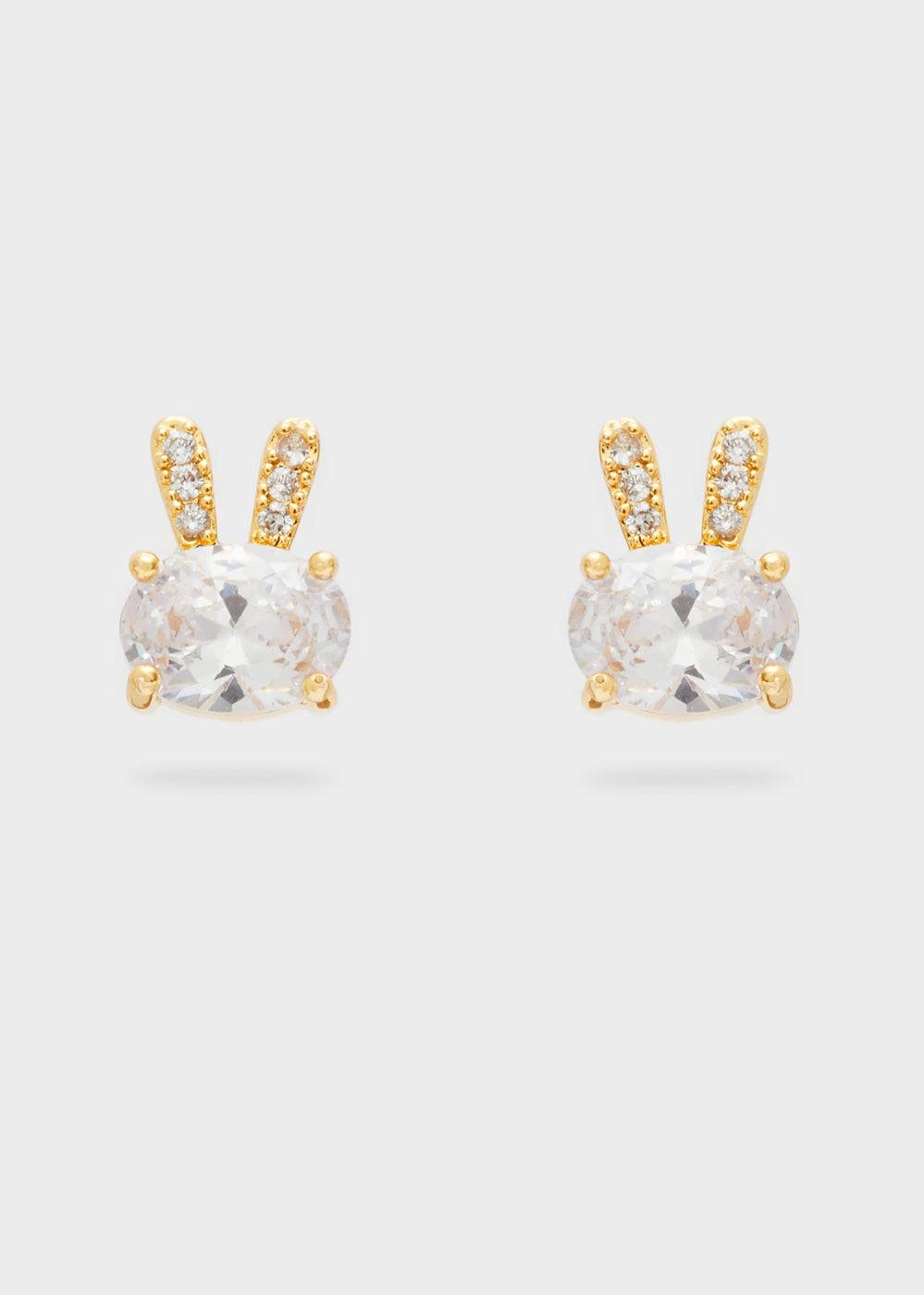 Nalí BUNNY EARRINGS W/ CLEAR ZIRCONS