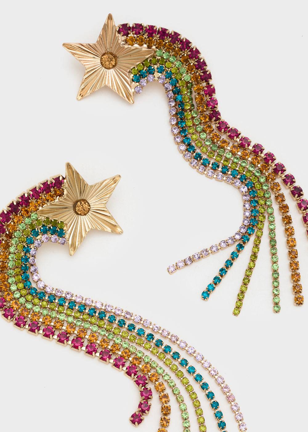 Nalí CASCADE EARRINGS W/ MULTICOLOR STAR