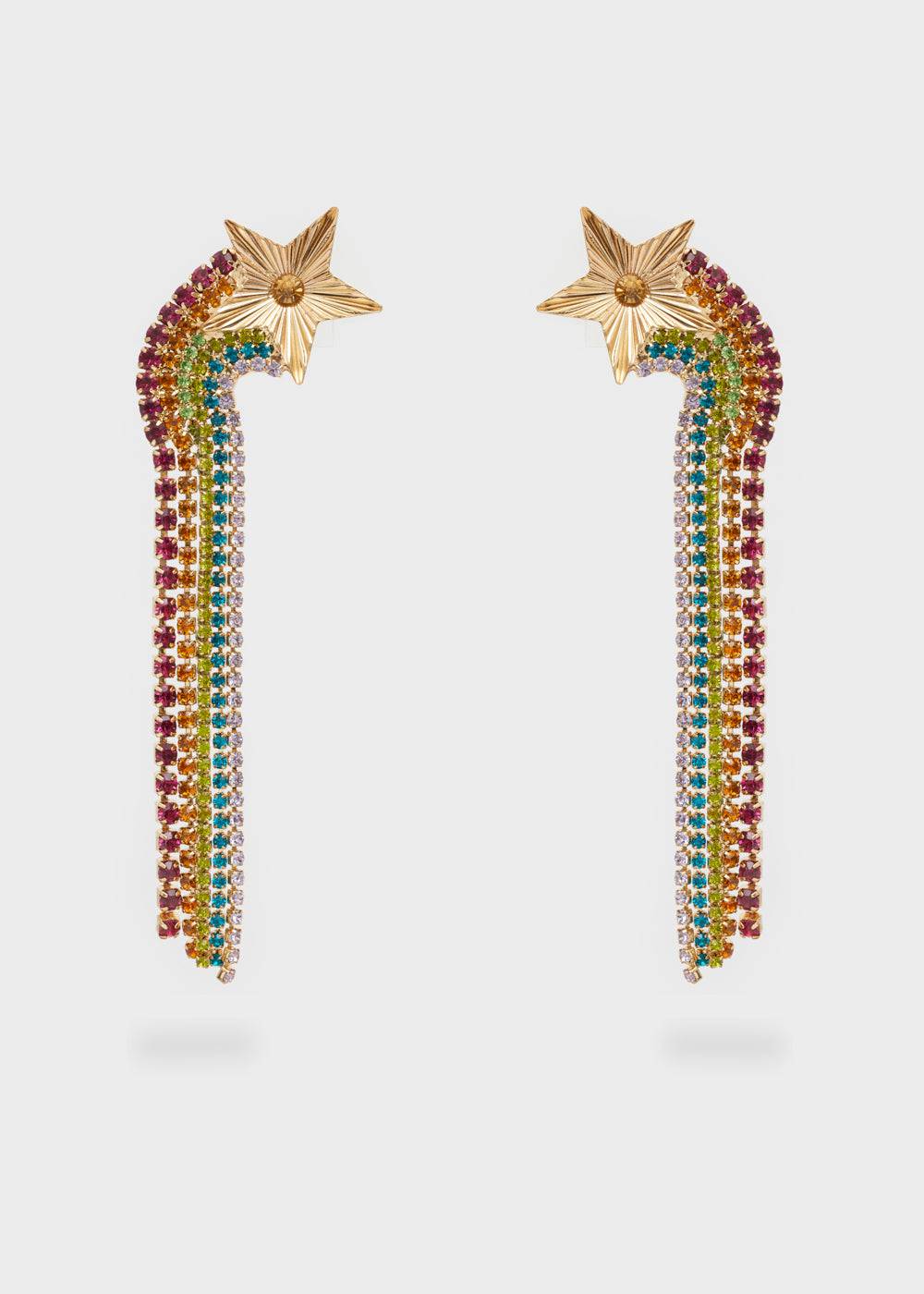 Nalí CASCADE EARRINGS W/ MULTICOLOR STAR