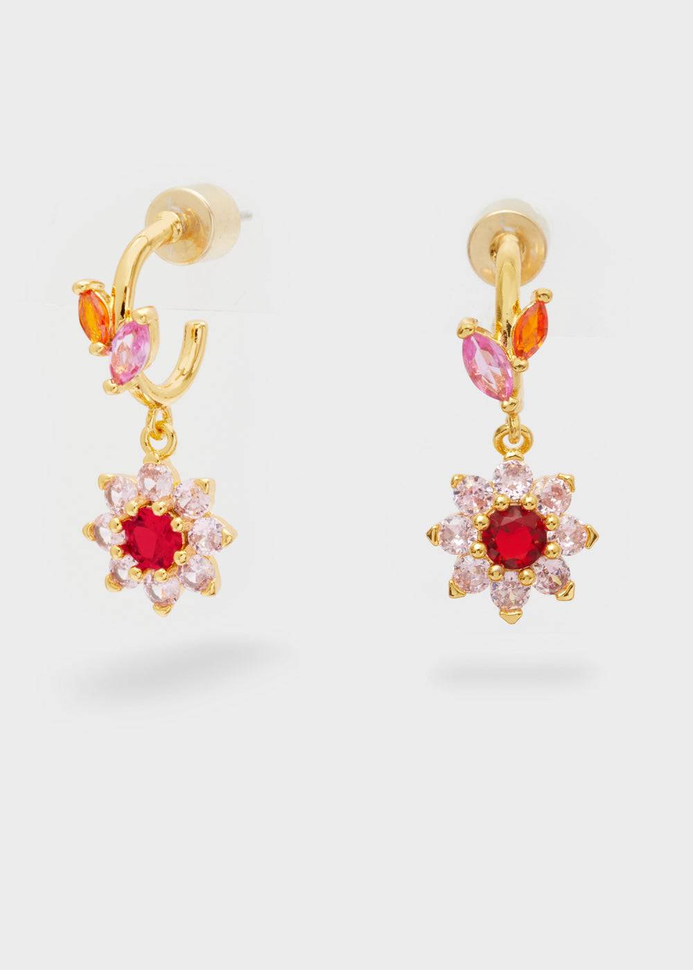 Nalí CELIA HOOP EARRINGS W/ FLOWER + COLORS