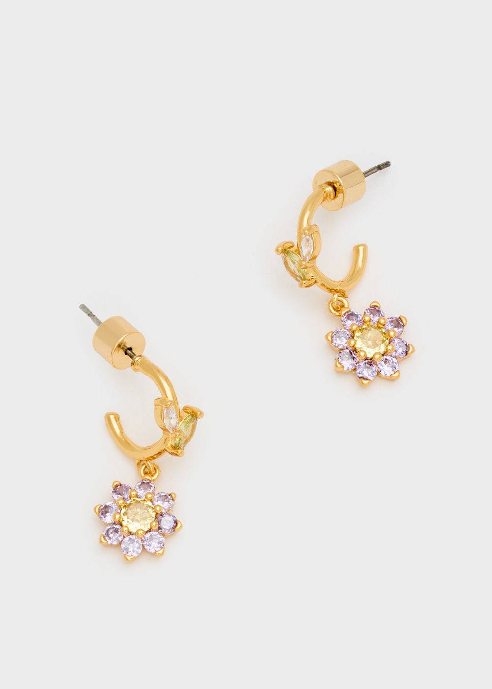 Nalí CELIA HOOP EARRINGS W/ FLOWER + COLORS