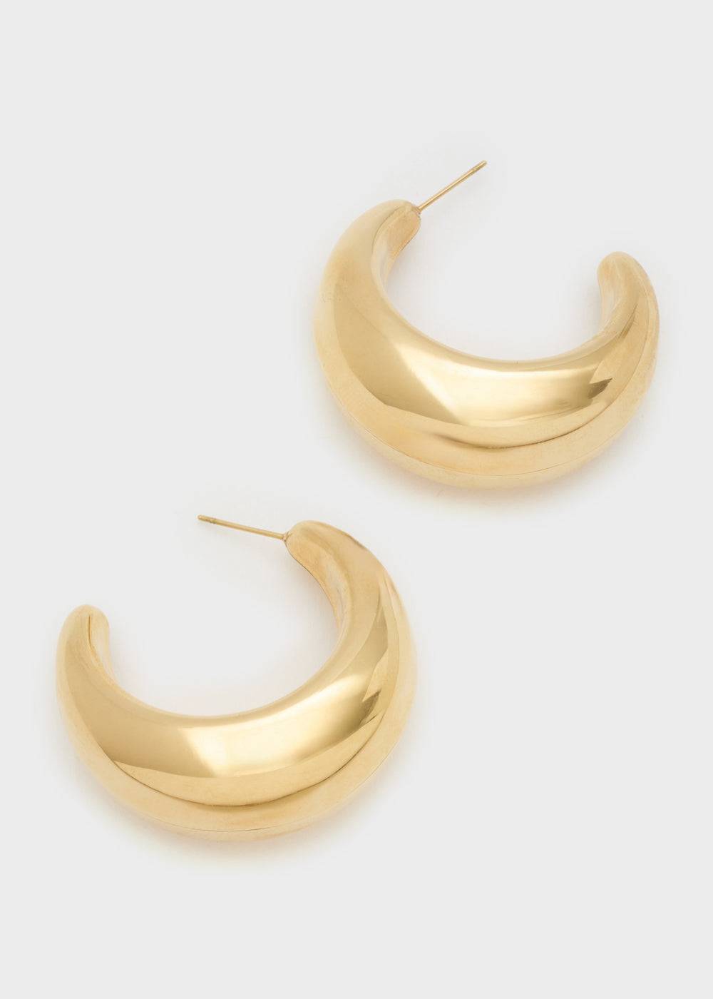 Nalí CHUNKY HALF MOON EARRINGS 14KT GOLD PLAT