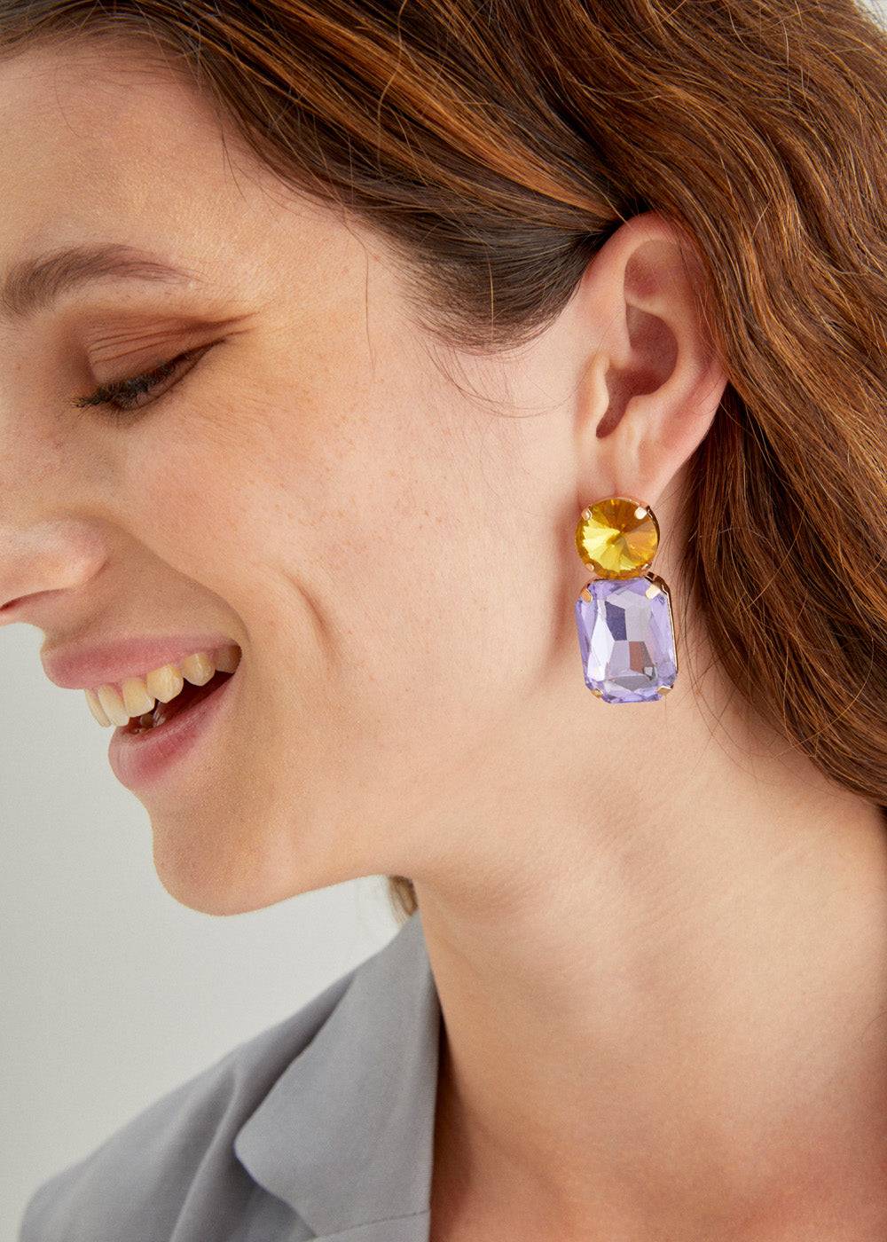 Nalí CINCIN CLIP EARRINGS W/ STONES + COLORS