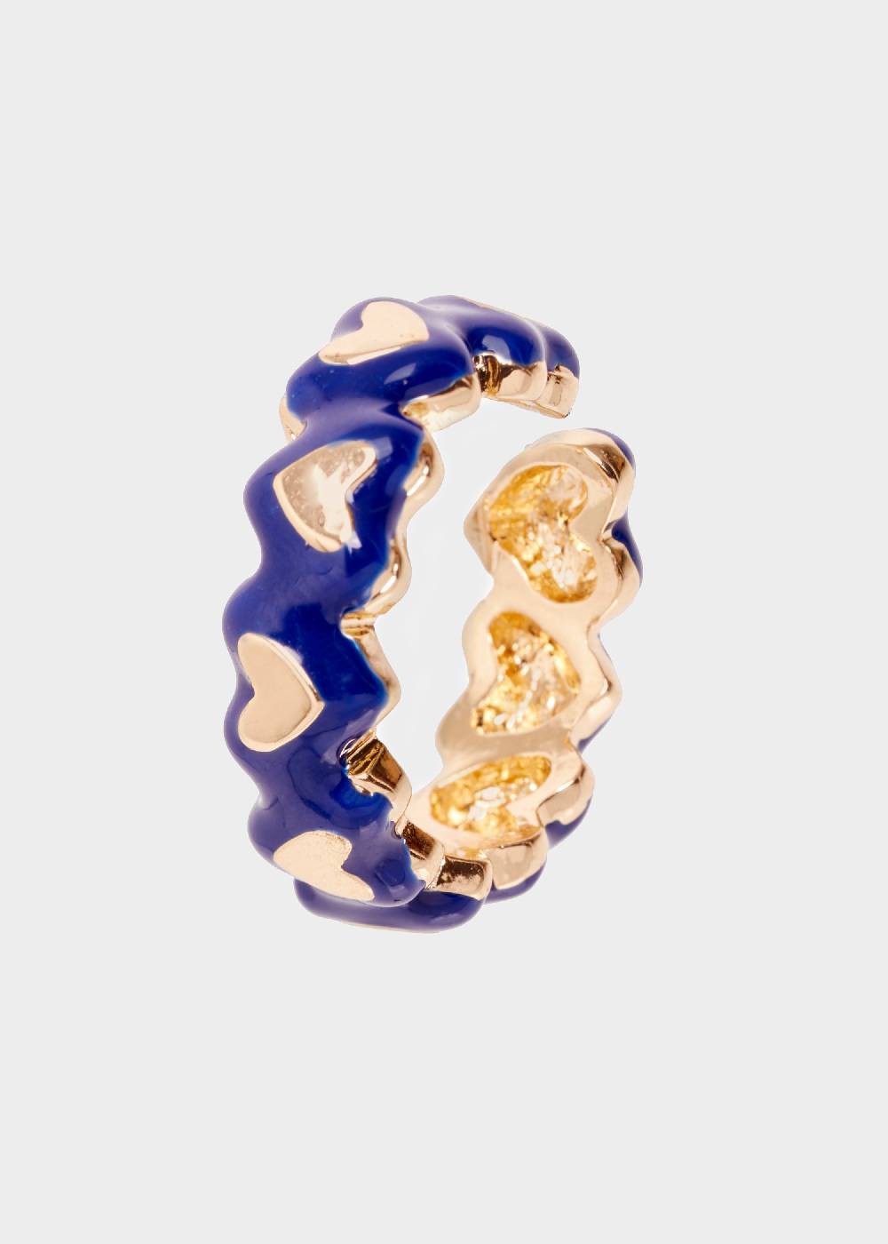 Nalí DELFI ENAMEL HEART RING IN BLUE