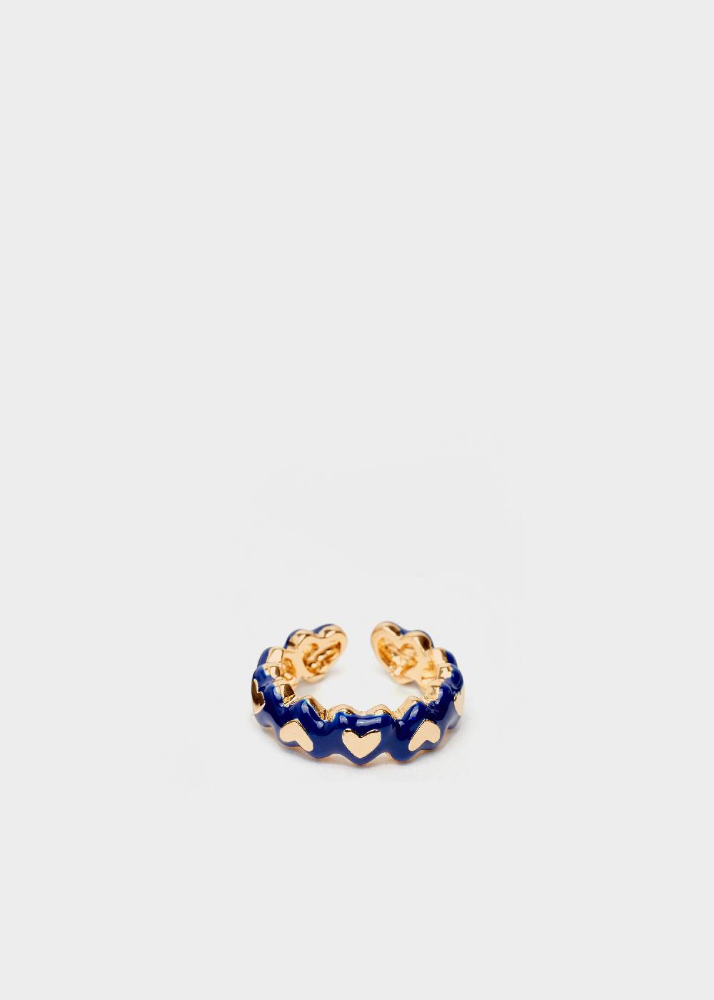 Nalí DELFI ENAMEL HEART RING IN BLUE