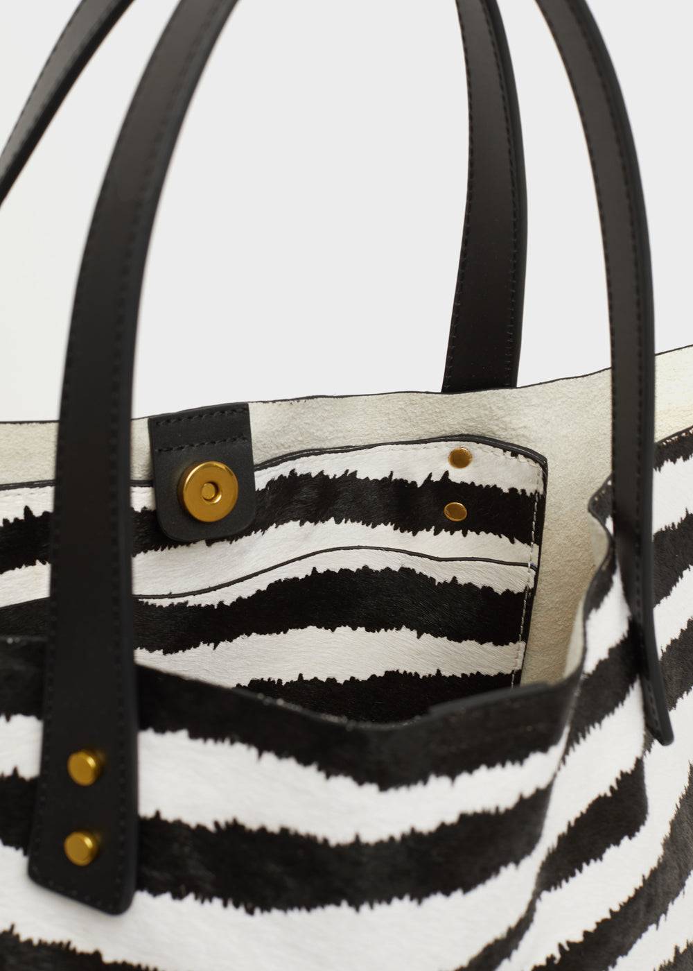 Nalí DESIRE TOTE BAG IN REAL LEATHER ZEBRA