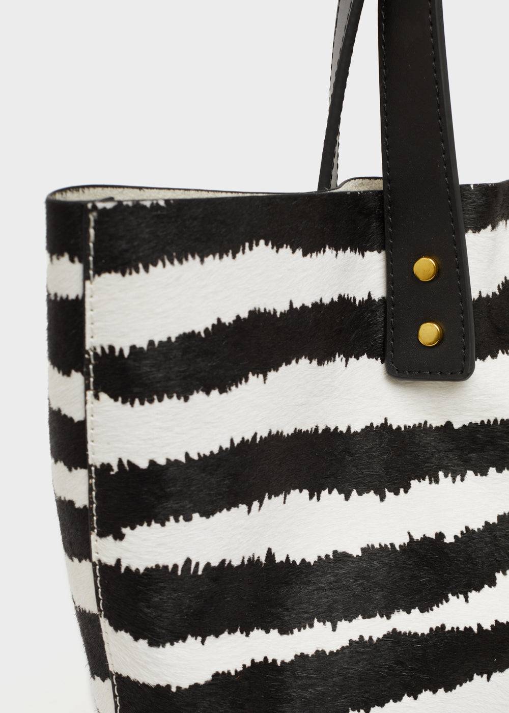Nalí DESIRE TOTE BAG IN REAL LEATHER ZEBRA