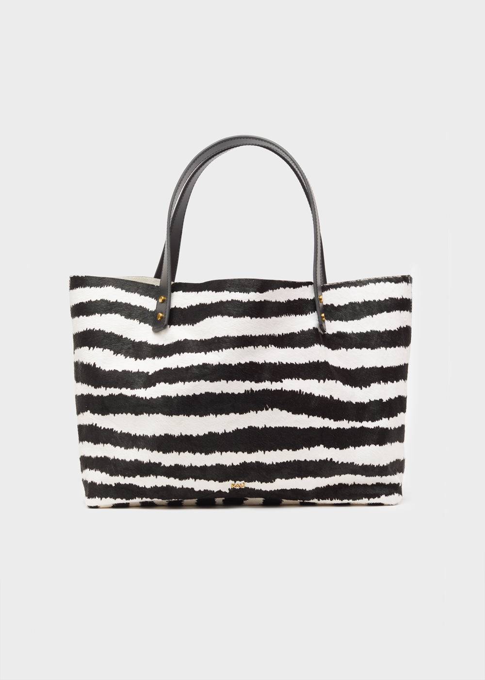 Nalí DESIRE TOTE BAG IN REAL LEATHER ZEBRA