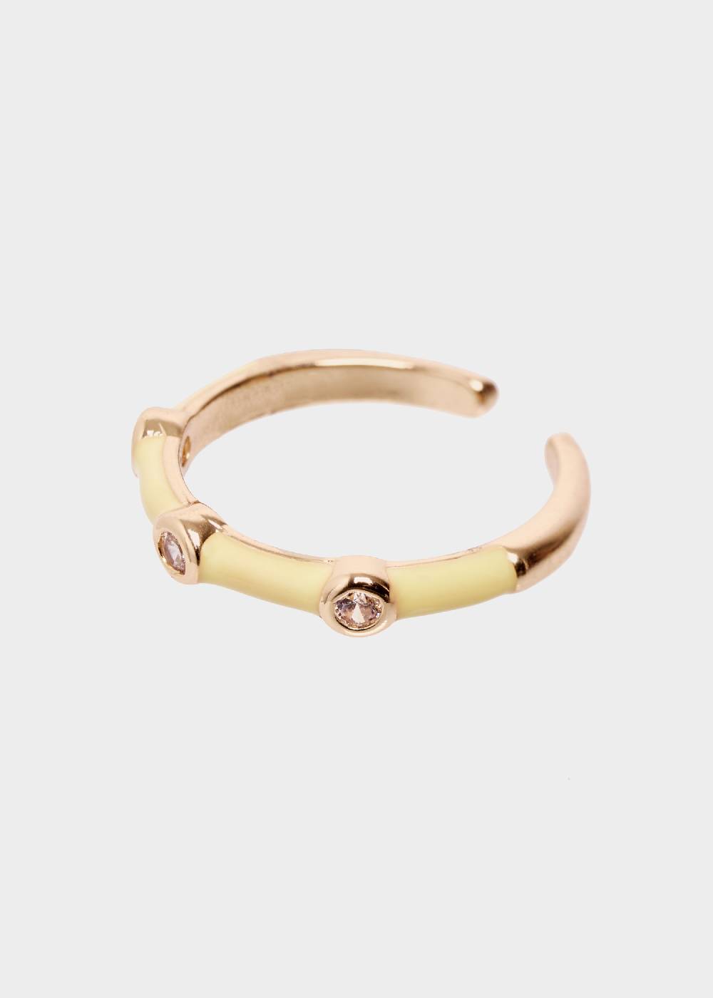 Nalí DEVON ENAMEL RING YELLOW WITH ZIRCONS