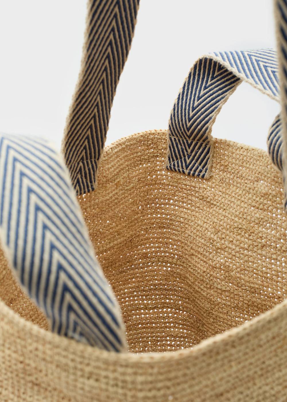 Nalí DEVON SMALL SHOPPER BAG IN RAFFIA + COLORS