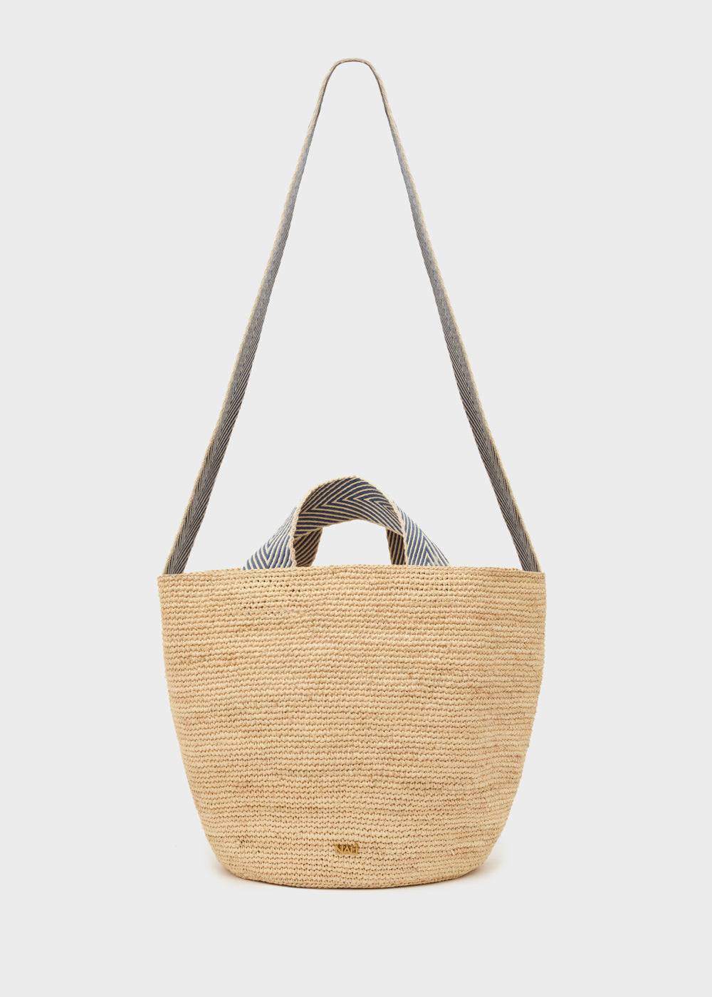 Nalí DEVON SMALL SHOPPER BAG IN RAFFIA + COLORS