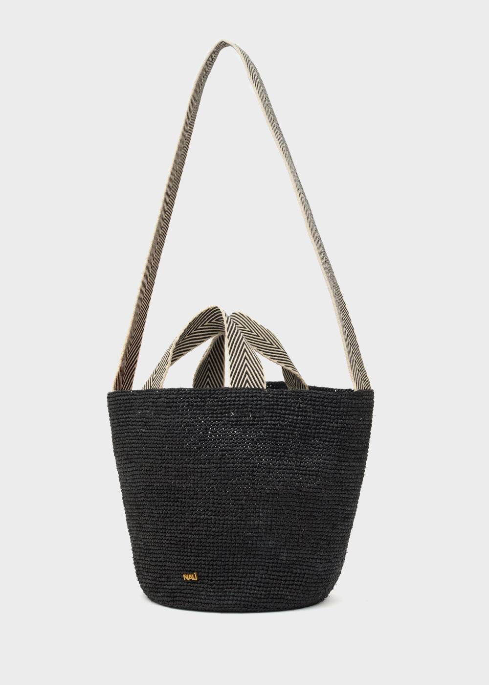 Nalí DEVON SMALL SHOPPER BAG IN RAFFIA + COLORS