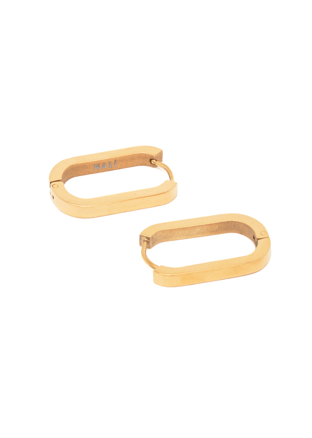 Nalí DIDI GOLD OVAL EARRINGS STAIN. STEEL