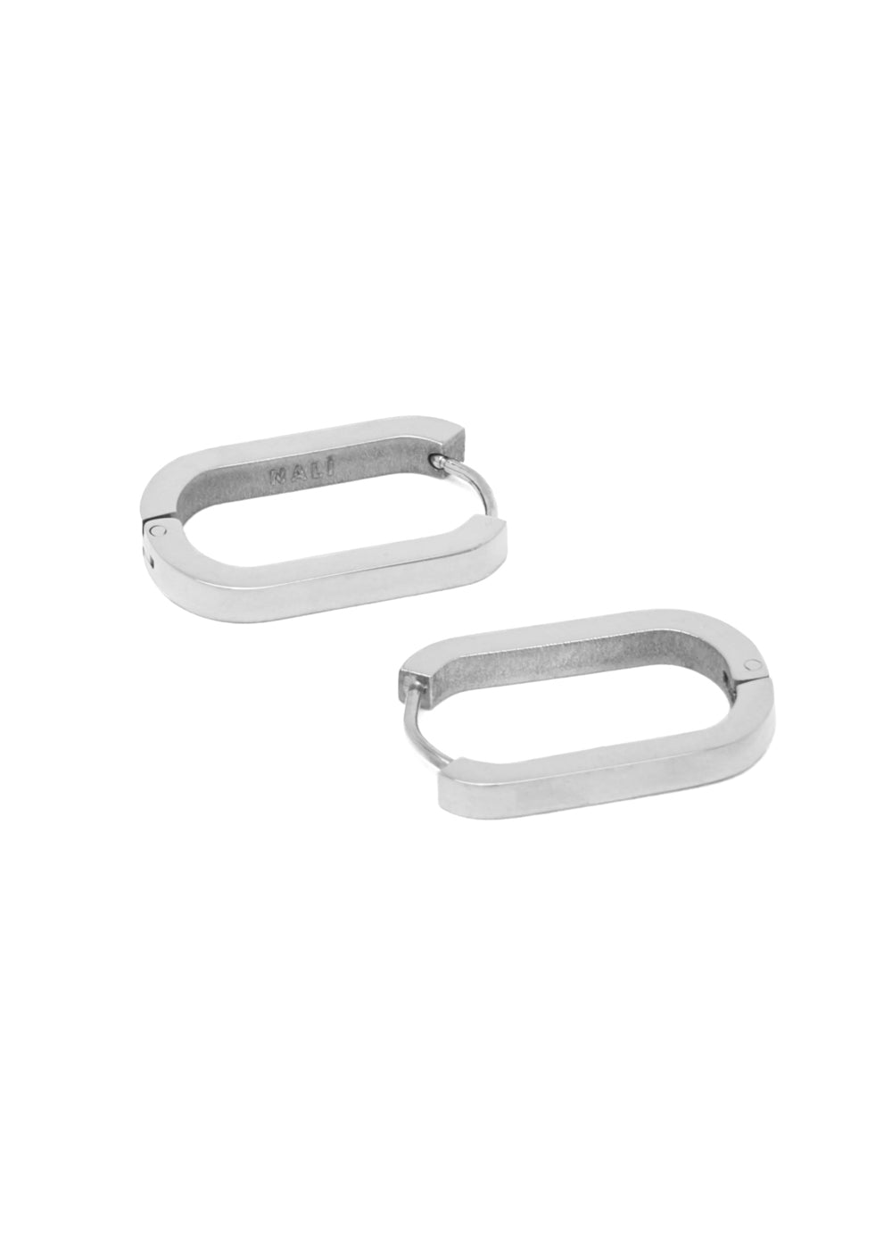 Nalí DIDI SILVER OVAL EARRINGS STAIN. STEEL