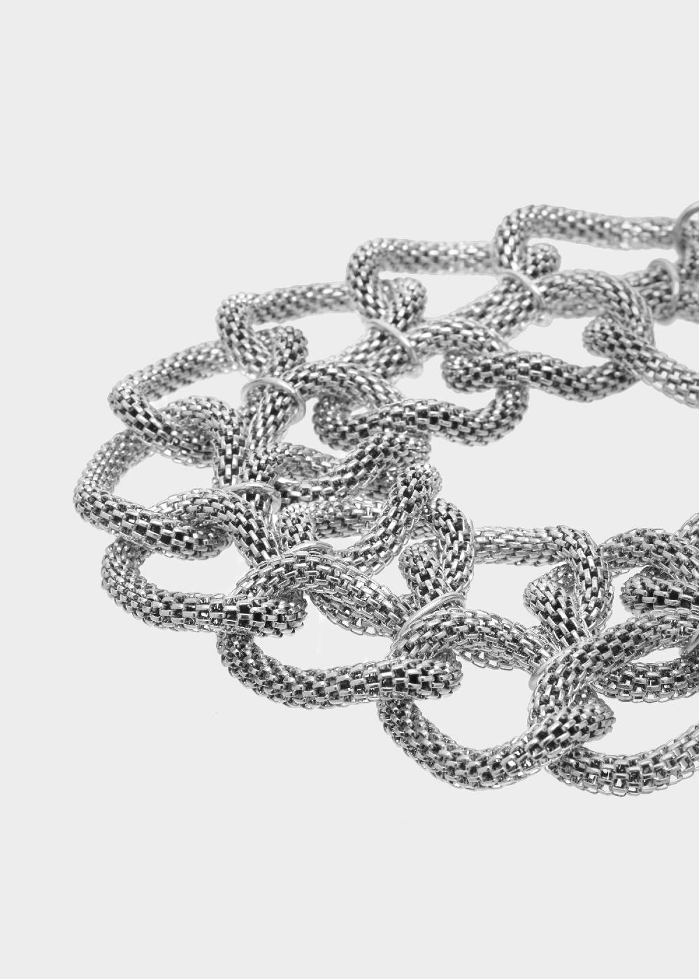 Nalí DIDI STAIN. STEEL DOUBLE CHAIN BRACELET SILVER