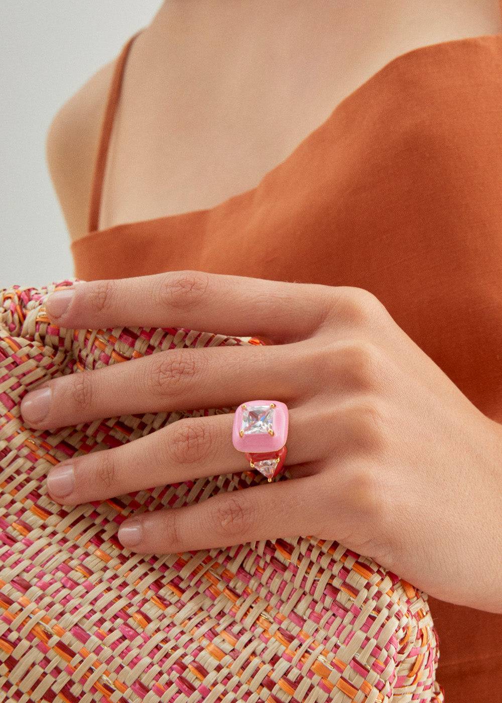 Nalí DOUBLE RING W/ ENAMEL + COLORS