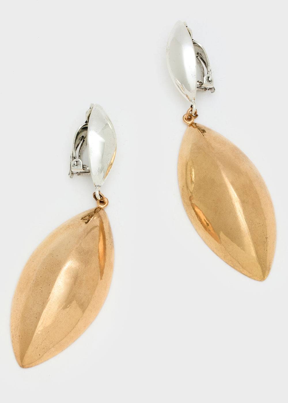 Nalí DUNE PENDANT EARRINGS IN SILVER+GOLD