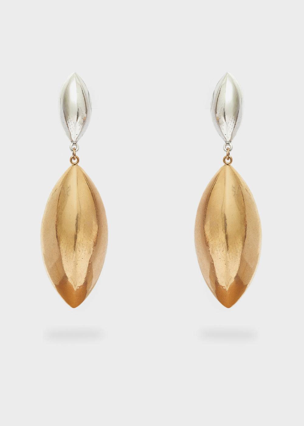 Nalí DUNE PENDANT EARRINGS IN SILVER+GOLD