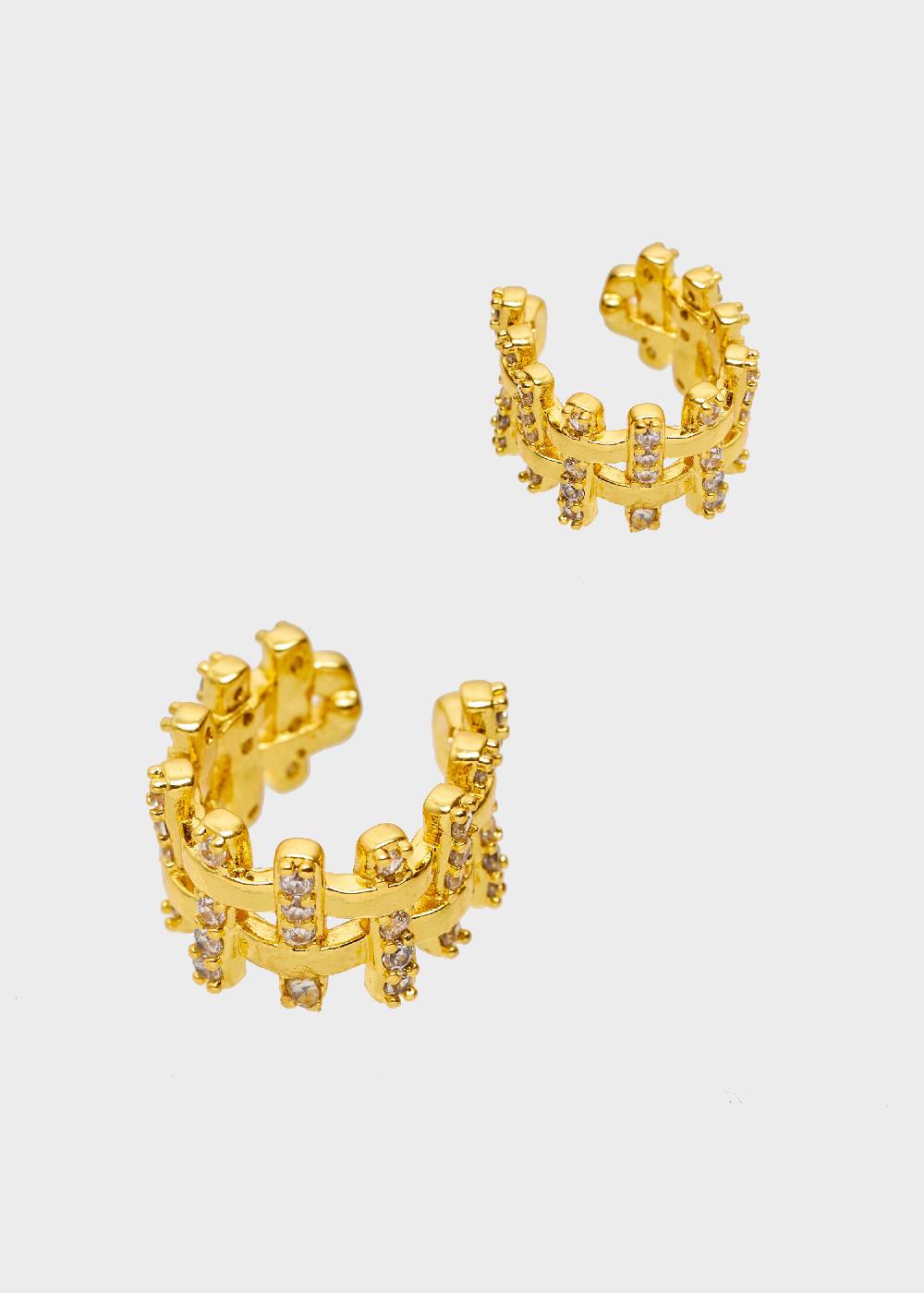 Nalí EARCUFF EARRINGS IN GOLD W/ ZIRCONS