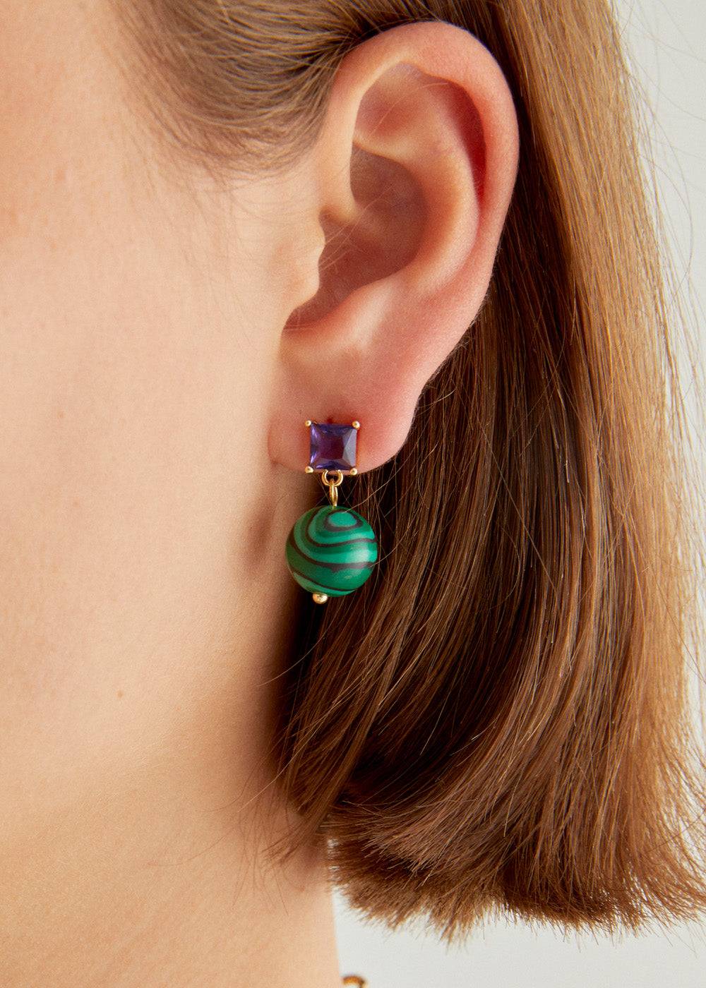 Nalí EARRINGS W/ PEARL + STONE + COLORS