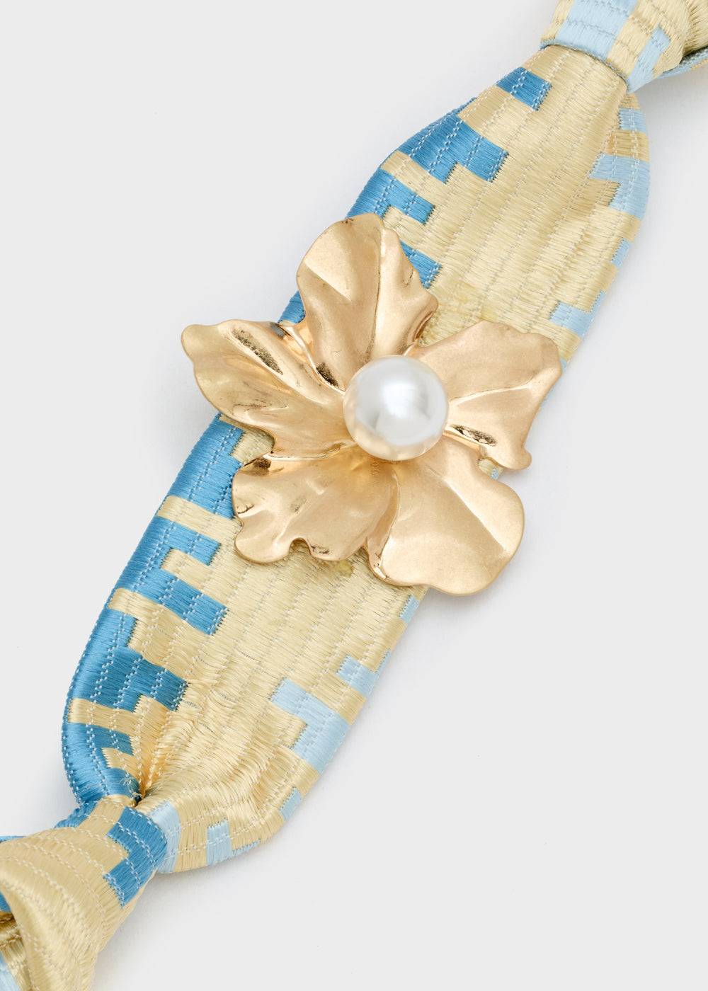 Nalí FABRIC BRACELET W/ FLOWER + PEARL