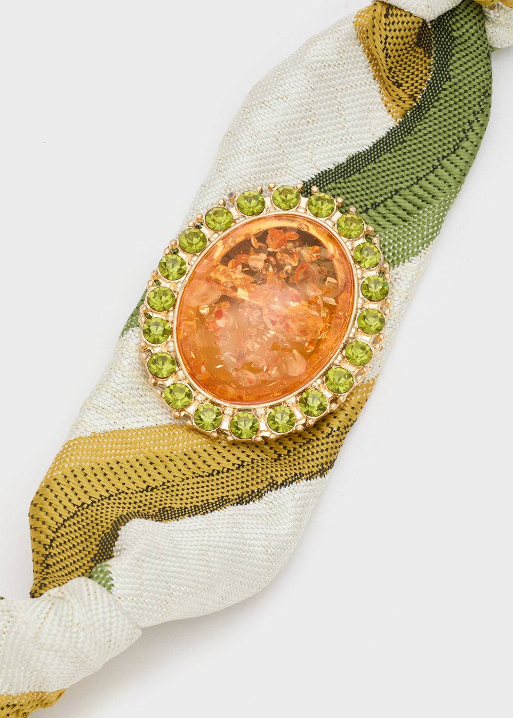 Nalí FABRIC BRACELET W/ ORANGE OVAL ELEMENT