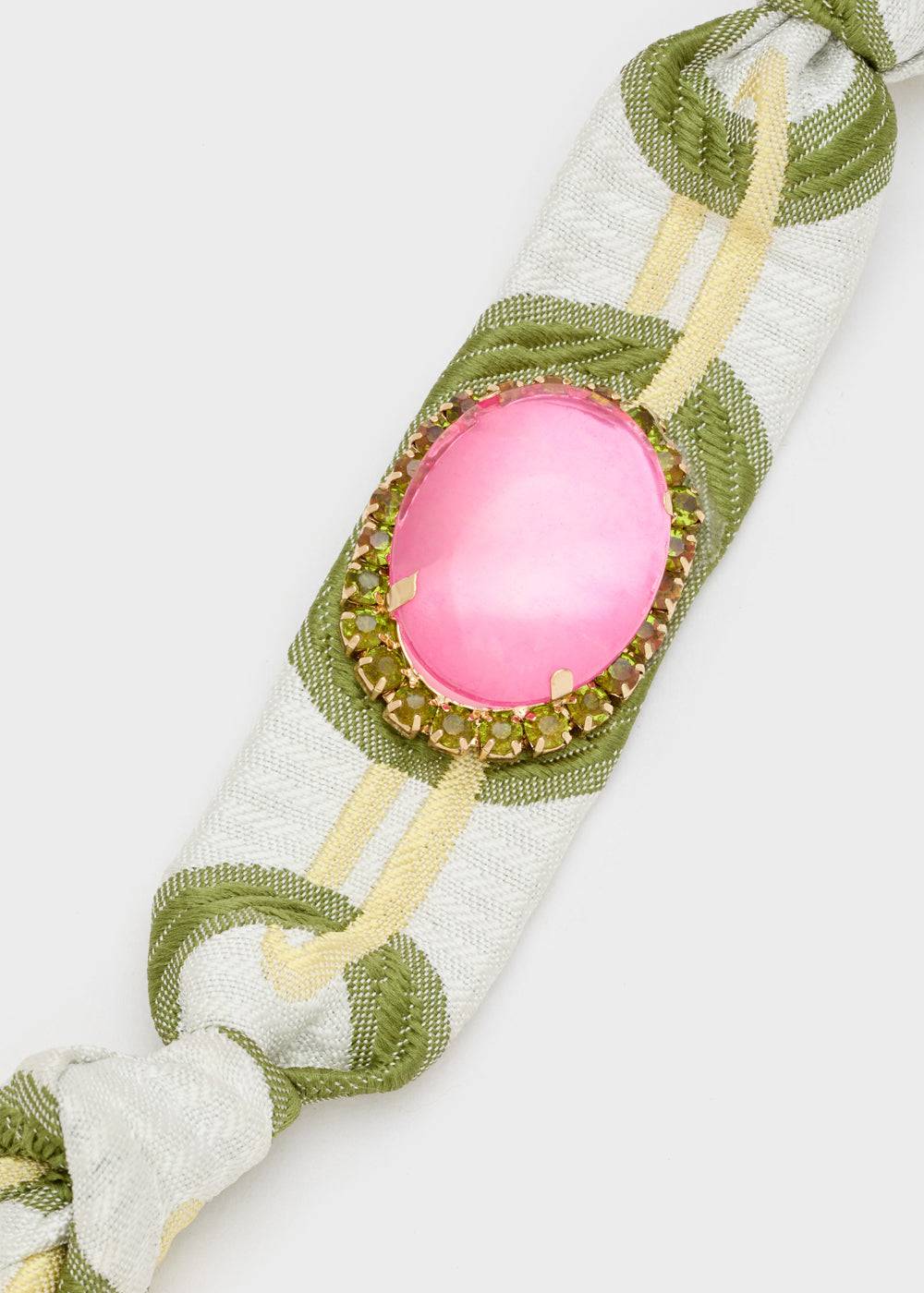 Nalí FABRIC BRACELET W/ OVAL FUCHSIA ELEMENT