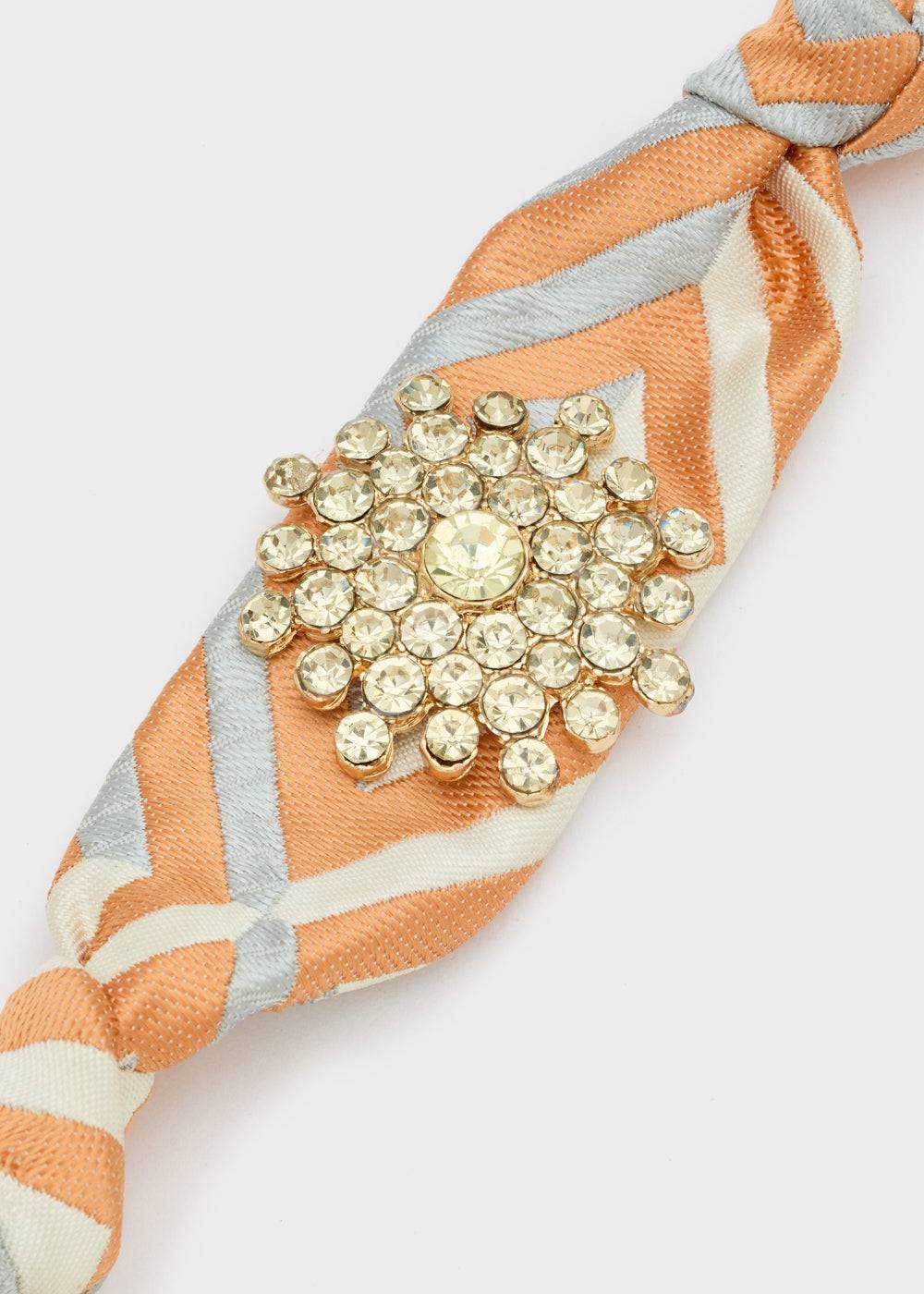 Nalí FABRIC ORANGE BRACELET W/ STONES