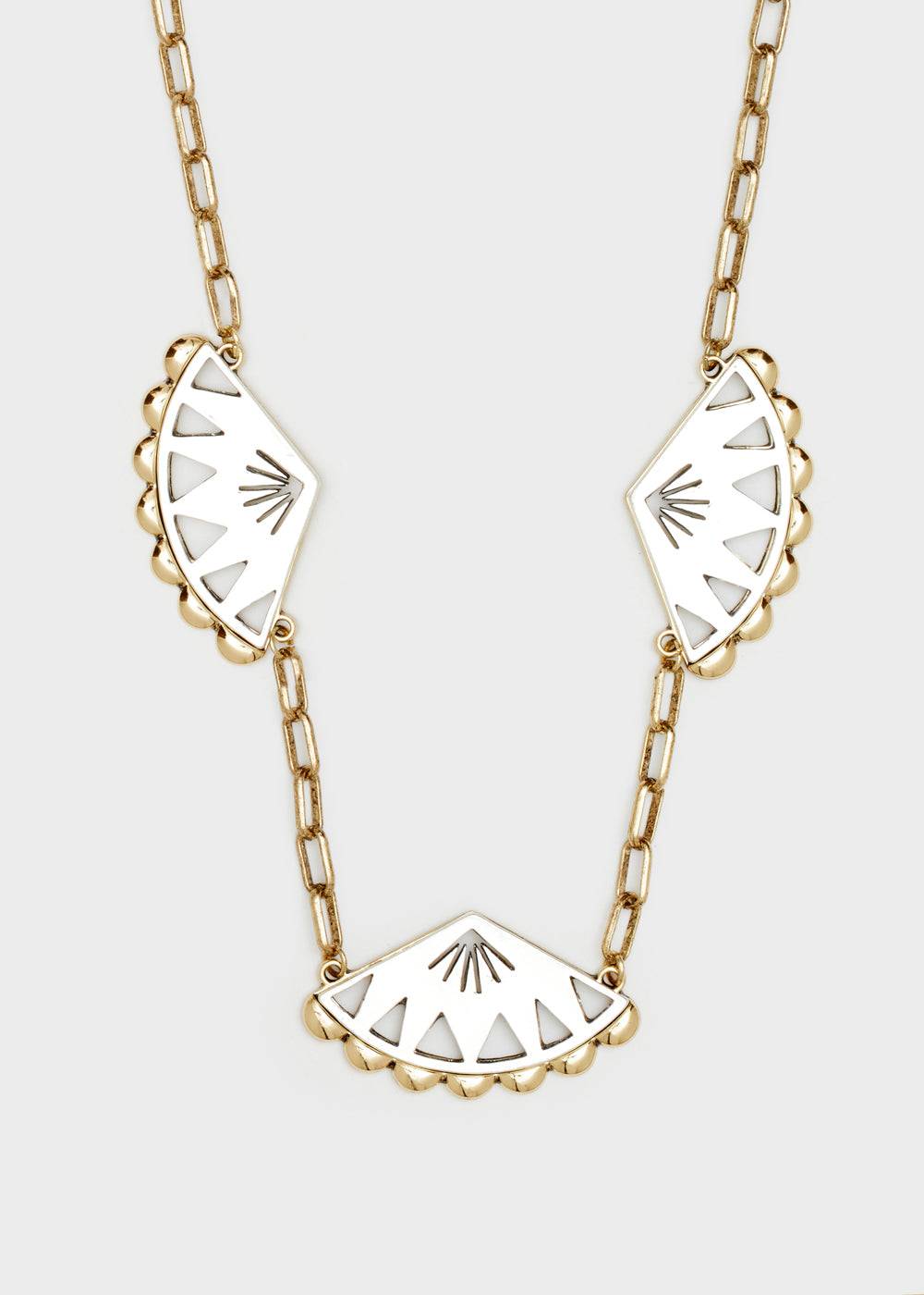 Nalí FAN CHAIN NECKLACE SILVER+GOLD