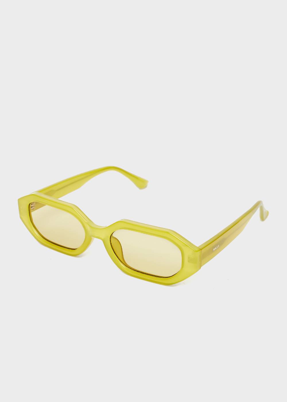 Nalí FLAVIA RECTANGULAR LIME GREEN SUNGLASSES