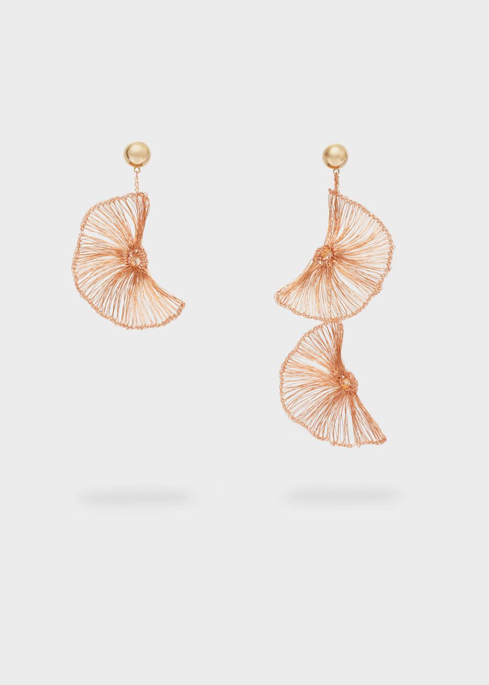 Nalí FLOWER EARRINGS IN COPPER WIRE + COLORS