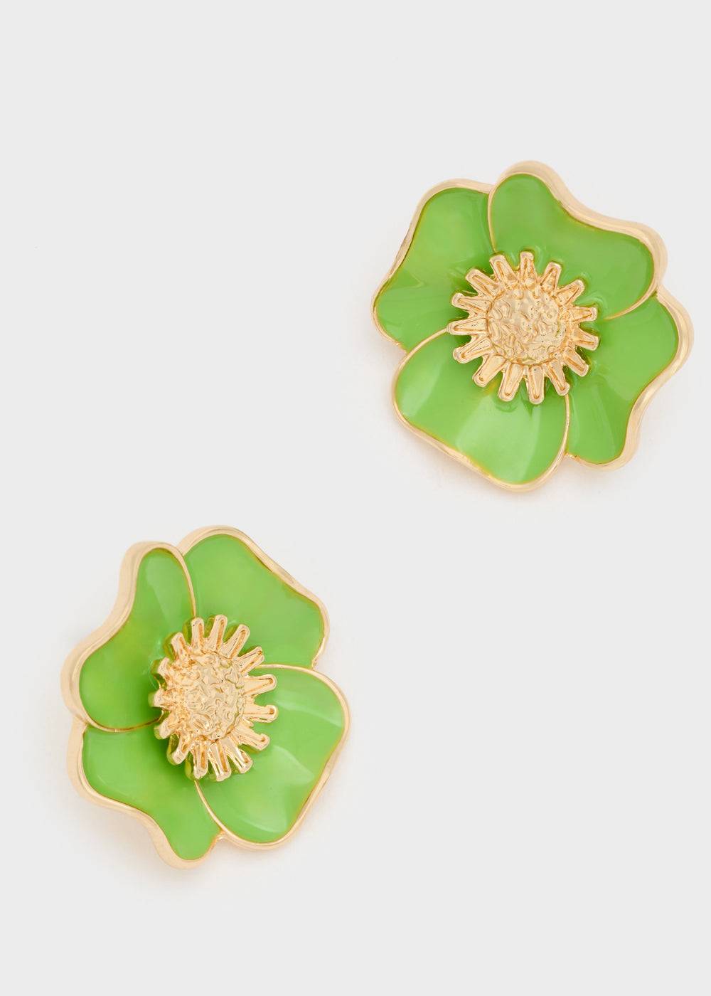 Nalí FLOWER LOBE ENAMEL EARRINGS + COLORS