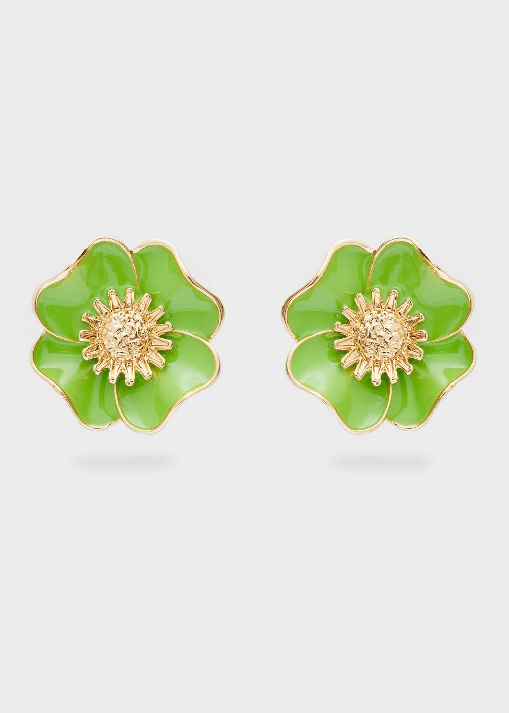 Nalí FLOWER LOBE ENAMEL EARRINGS + COLORS