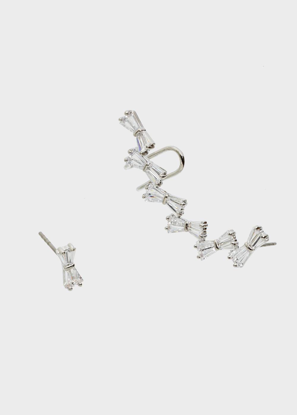 Nalí FRAN EARCUFF SET IN SILVER W/ ZIRCONS