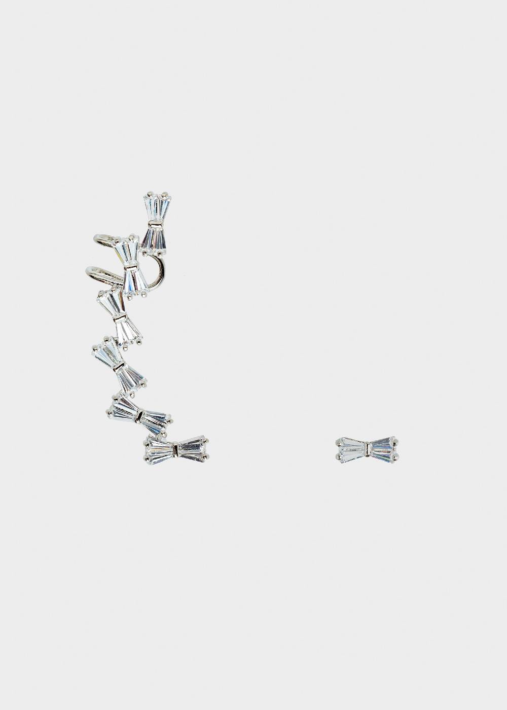 Nalí FRAN EARCUFF SET IN SILVER W/ ZIRCONS