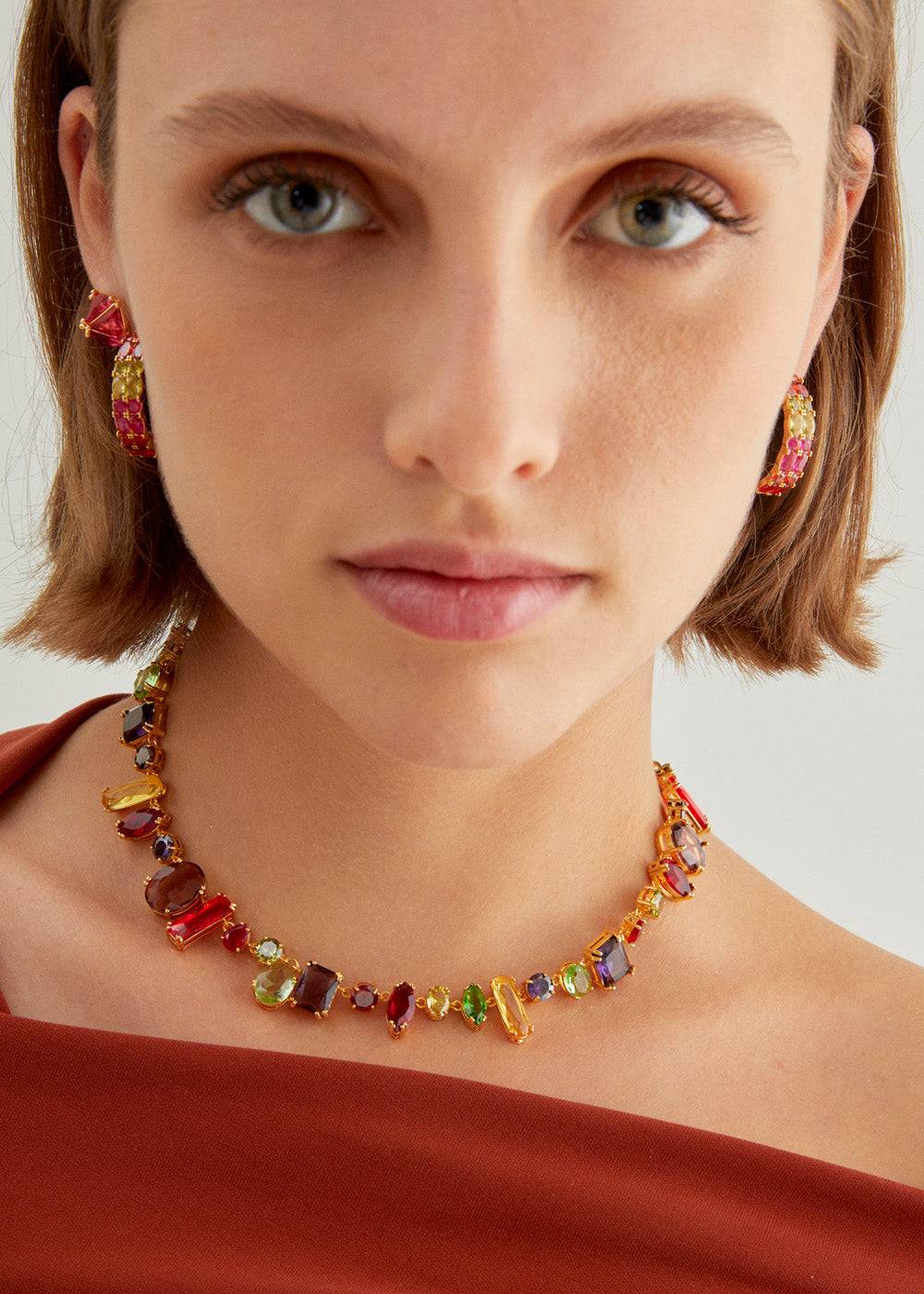 Nalí FRANCINE NECKLACE W/ STONES + COLORS