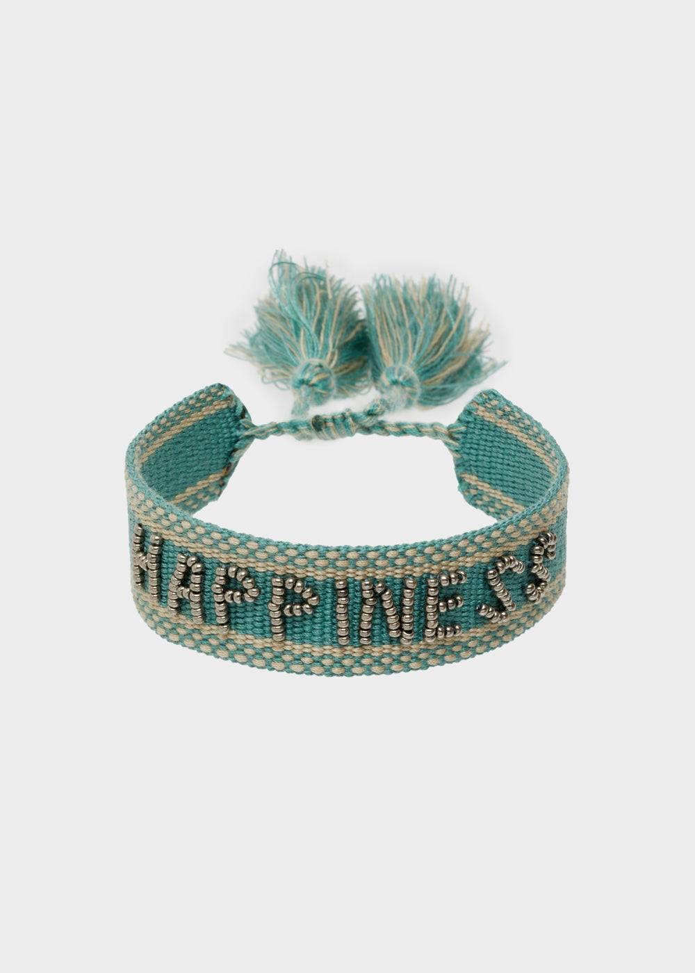 Nalí GIOIA FABRIC BRACELET WITH BEADS BLUE