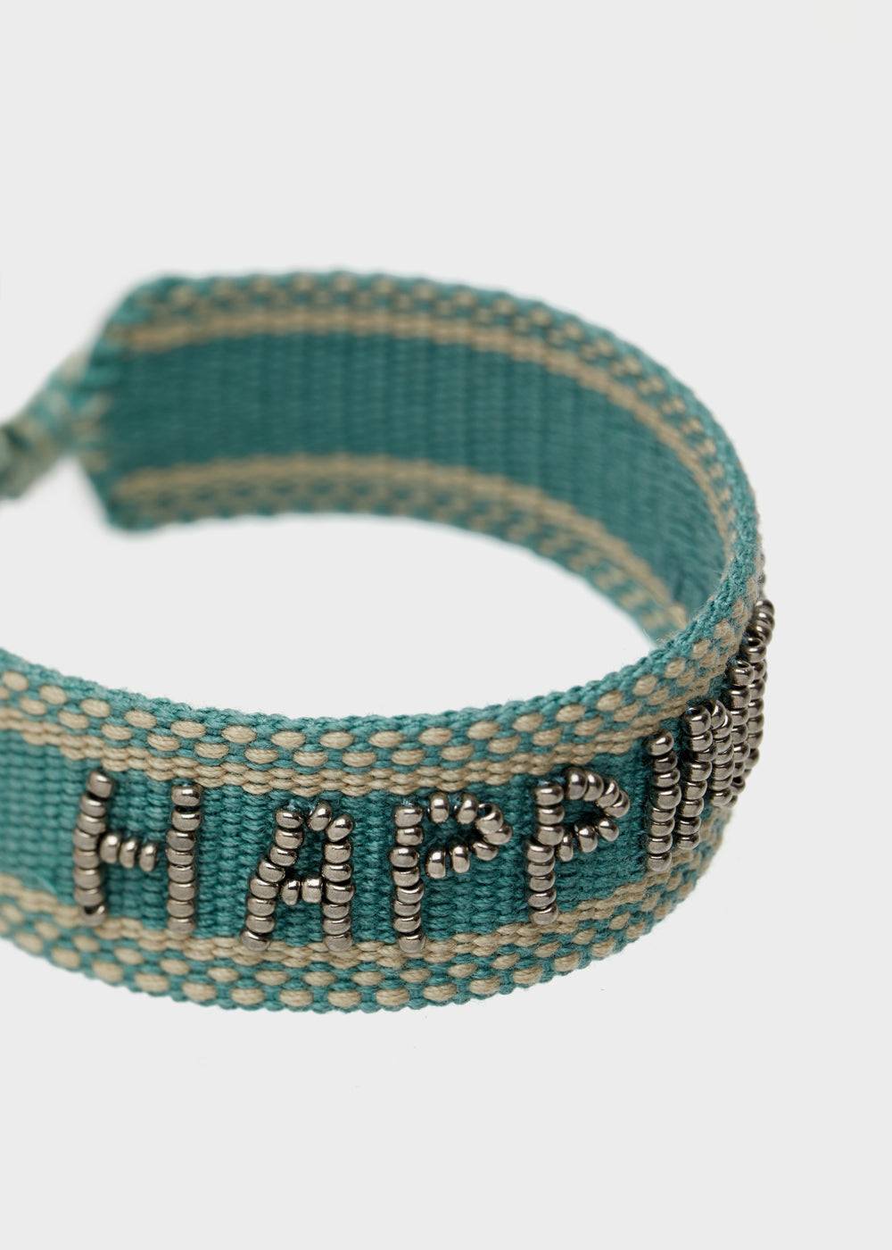 Nalí GIOIA FABRIC BRACELET WITH BEADS BLUE