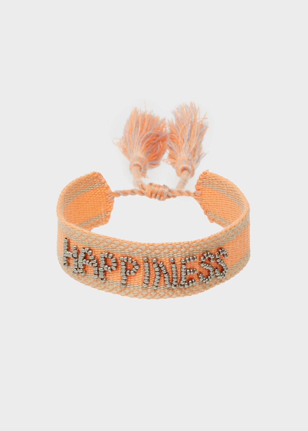 Nalí GIOIA FABRIC BRACELET WITH BEADS ORANGE