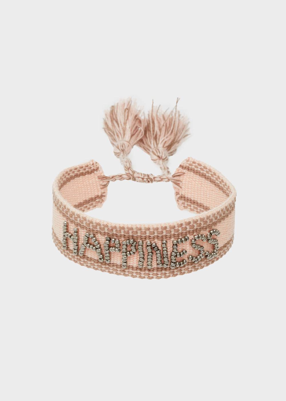 Nalí GIOIA FABRIC BRACELET WITH BEADS PINK